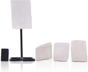 Zodiac Sign Taurus Power Crystal Set of 5- Selenite for Higher Consciousness • Connection • SHELTER • Purity • Balance • Cleanse- 3 Healing Stones, 1 Specimen Stone & 1 SHUNGITE Protection Chip - Taurus for men