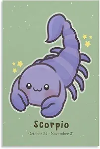 Scorpio Zodiac Birthday Gift, Astrology Scorpio Animal Drawing, Zodiac Sign Poster, Wall Art Print Canvas Art Poster and Wall Art Picture Print Modern Family Bedroom Decor Posters 24x36inch(60x90cm) - Scorpio Canvas for men