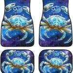 Starry Sky Cancer Zodiac Sign 4-Piece Car Floor Mats Front and Rear Rubber Backing Carpet, Auto Foot Mats All Weather Universal Fit Car Decor Accessories Fit for SUV, Vans, Sedans, Trucks - Virgo Car Floor Mat for men