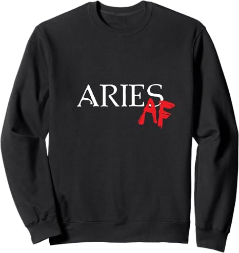 Aries AF Zodiac Star Sign Astrology Minimalist Sweatshirt - Aries Sweatshirt for men