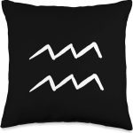 Zodiac sign Aquarius Horoscope Throw Pillow - Aquarius Pillow for men