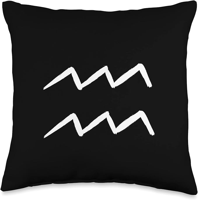 Zodiac sign Aquarius Horoscope Throw Pillow - Aquarius Pillow for men