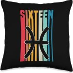 Retro Vintage Style Pisces Sign 16th Birthday Party Supply Throw Pillow - Pisces Pillow for men