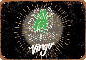 7 x 10 METAL SIGN - Virgo Zodiac - Vintage Rusty Look Reproduction - Virgo Poster for men