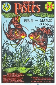 Scorpio Posters Pisces Zodiac Sign - Flocked - Blacklight Poster - 23" x 35" - Pisces for men