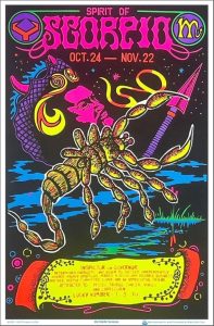 Scorpio Zodiac Sign - Flocked - Blacklight Poster - 23" x 35" - Scorpio Canvas for men