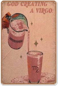 God Creating A Virgo Zodiac Astrology Vintage Poster,Virgo Zodiac Features Poster,Virgo Zodiac Wall Print,Virgo Sign,Vintage Man Cave Garage Sign,Gift to Parents,Metal Tin Sign 5.5 X 8 Inch - Virgo Poster for men