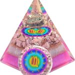 Horoscope Orgone Pyramid & Palm Stone Set, Healing Crystal Scorpio Zodiac Sign Gift Set Made of Pyrite & Peru Rhodochrosite for Strength and Intelligence - Scorpio Products for men