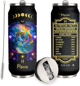 Pisces Zodiac Stainless Steel Tumbler With Straw Lid - 17 Oz - Pisces for men