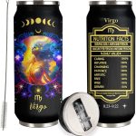 Virgo Constellation Tumbler - Zodiac Stainless Steel Cup for Men Women Astrology Fans - Birthday Gift With Straw Lid - 17 Oz Coffee Mug Car Cup - Virgo Blanket for men