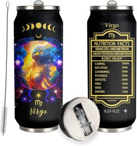 Virgo Constellation Tumbler - Zodiac Stainless Steel Cup for Men Women Astrology Fans - Birthday Gift With Straw Lid - 17 Oz Coffee Mug Car Cup - Virgo Blanket for men