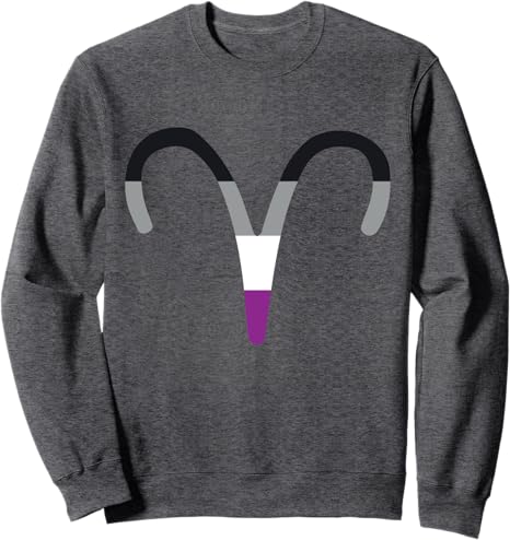 Asexual Aries Sign Asexual Pride Flag Sweatshirt - Aries Sweatshirt for men