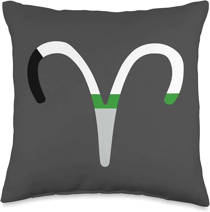 Demiromantic Aries Sign Apparel Aries Sign Demiromantic Pride Flag Throw Pillow, 16x16, Multicolor - Aries Pillow for men