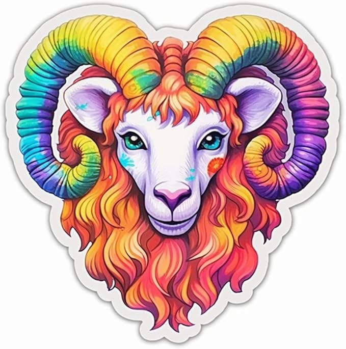 Yoonek Graphics Aries ram Symbol Vinyl Decal Sticker for Car, Laptop, Tumbler, More. #0010295-6 - Aries Sticker for men