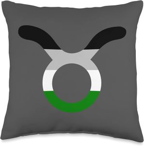 Androphilia Taurus Sign Apparel Taurus Sign Androphilia Pride Flag Throw Pillow, 16x16, Multicolor - Taurus Pillow for men