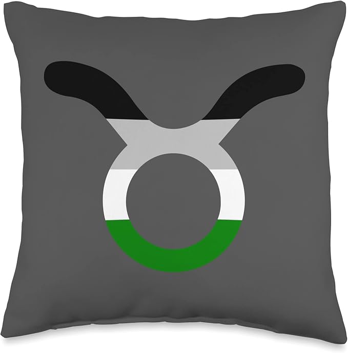 Androphilia Taurus Sign Apparel Taurus Sign Androphilia Pride Flag Throw Pillow, 16x16, Multicolor - Taurus Pillow for men