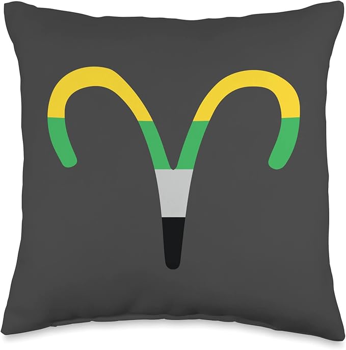 Skoliosexual Aries Sign Apparel Aries Sign Skoliosexual Pride Flag Throw Pillow, 16x16, Multicolor - Aries Pillow for men