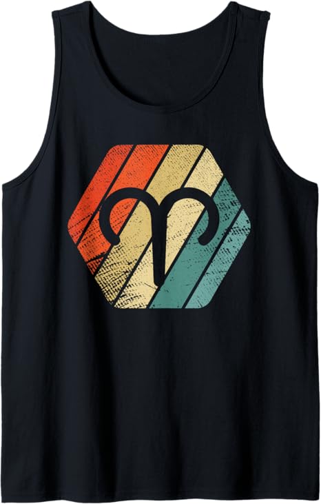 Retro vintage Aries zodiac sign Tank Top - Aries T-Shirt for men