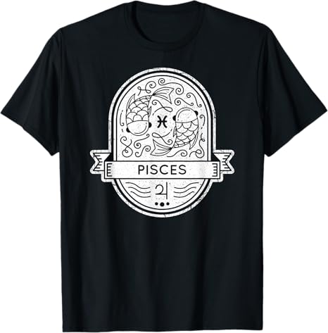 Pisces Sign Badge Products - Pisces T-Shirt for men