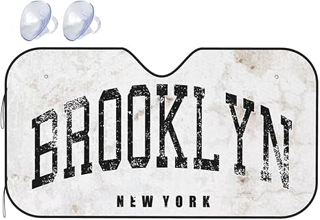 Vintage Brooklyn Gifts for Women Men Gifts Car Windshield Sun Shade for Auto SUV Truck - Front Window Sun Shade Visor Shield Cover Block UV Rays - Small - Aries Car Ornament for men