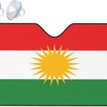 Kurdish Flag Gifts Car Windshield Sun Shade - Car Shade for Front Window - Foldable Sun Heat Protection Cover - Universal Auto Sun Screen Protector to Keep Your Vehicle Interior Cool - Medium - Aries Car Ornament for men