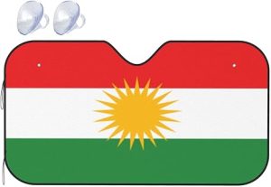 Kurdish Flag Gifts Car Windshield Sun Shade - Car Shade for Front Window - Foldable Sun Heat Protection Cover - Universal Auto Sun Screen Protector to Keep Your Vehicle Interior Cool - Medium - Aries Car Ornament for men