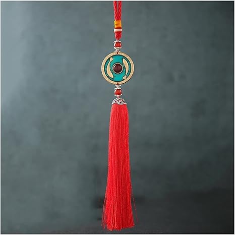 Car Interior Good Luck Pendant Car Rearview Mirror Interior Pendant Brass Relief Pisces Car Hang Pendant Car Decoration (Color : 2#) - Pisces Car Accessories for men