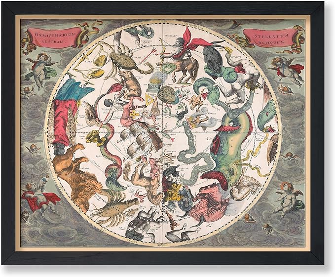 Poster Master Celestial Map Print, 8x10 Unframed Art Print, Map Of The Constellations, Vintage Zodiac Poster, Great Wall Art Gift for Home, Office and Living Room, Medieval Renaissance Design - Aries Poster for men