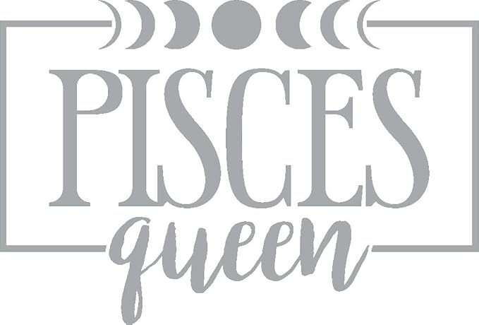 Pisces Queen Vinyl Sticker Decals (Pack of 2) for Car Bumper Window Laptop Tablet Phone (10 inch x 6.8 inch,Silver) - Pisces Car Accessories for men