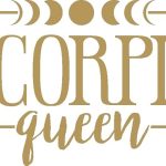 Scorpio Queen Moon Phase Vinyl Sticker Decals (Pack of 2) for Car Bumper Window Laptop Tablet Phone (8 inch x 4.7 inch,Gold) - Scorpio Sticker for men