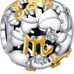 Annmors 12 Zodiac Sign Charm for Bracelet & Necklace 925 Sterling Silver Two Tone Charm Bead fit European Bracelet Christmas Halloween Birthday Gifts for Women Family Friends - Scorpio Accessories for men