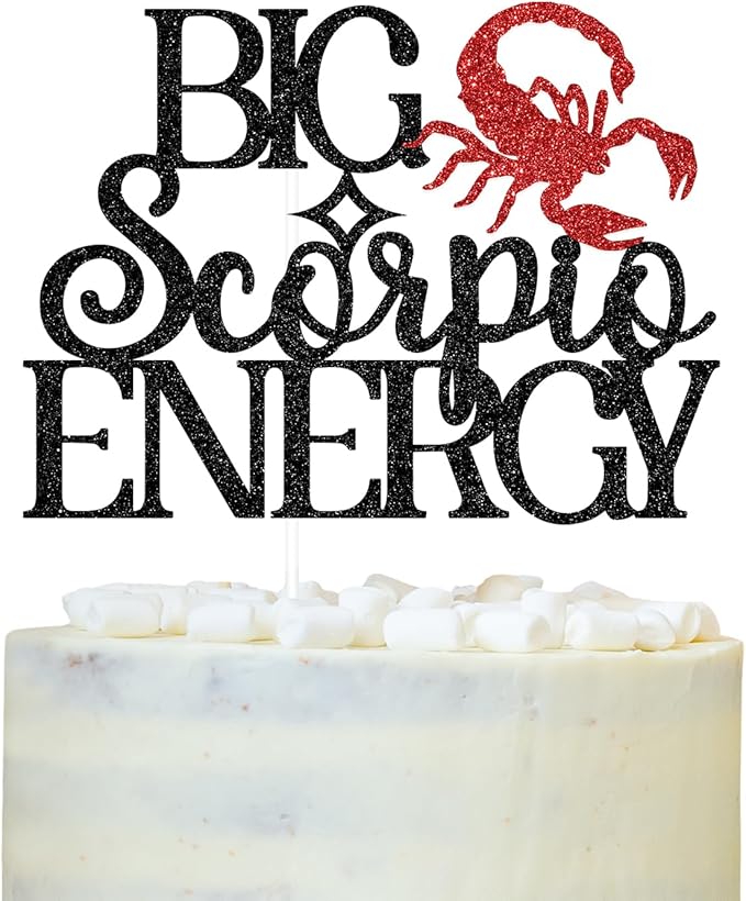 Scorpio Birthday Cake Topper, Big Scorpio Energy, Scorpio Season, Glittery 12 Constellation Zodiac Party Decorations - Scorpio Products for men