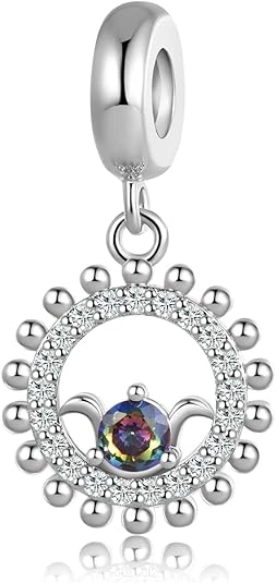 12 Zodiac Signs Birthday Constellation Charm Clear CZ Bead for Pandora Bracelet - Aries Bracelet for men