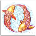 Epic Art 'Pisces' by Rebecca Wang Art, Acrylic Glass Wall Art, 12"x12" - Pisces Canvas for men