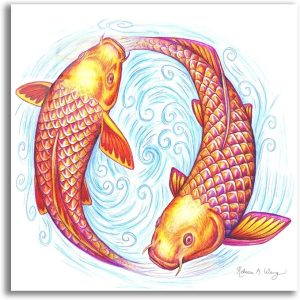 Epic Art 'Pisces' by Rebecca Wang Art, Acrylic Glass Wall Art, 12"x12" - Pisces Canvas for men