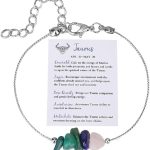 COLORFUL BLING Healing Crystal Zodiac Bracelet for Women Spiritual Crystal Zodiac Sign Beaded Bracelets Natural Stone Chakra 12 Constellation Bracelet Horoscope Jewelry Birthday Gift - Taurus for men