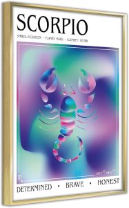 Scorpio Zodiac Sign Canvas Poster - Spiritual Horoscope Poster - Astrology Horoscope Poster Colorful Wall Art Home Decor (12x16inch,Gold1) - Scorpio Canvas for men