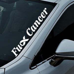 Fuck Cancer Windshield Banner Sticker Car Decal Window Bumper Decal Sticker Suitable for Cars, Trucks - Cancer Car Accessories for men
