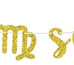 Virgo Season Banner, Happy Birthday Virgo Bunting Sign, Big Virgo Energy, 12 Zodiac Constellation Theme Birthday Party Decoration Supplies, Gold Glitter - Virgo Poster for men