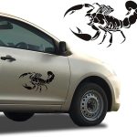Scorpion Pattern Car Hood Decal, 3D Graphics Car Stickers, Black Personalized Car Hood Sticker, Self-Adhesive Vinyl Body Side Door Auto Stickers, Universal Sticker Decoration for Cars SUV - Scorpio Sticker for men