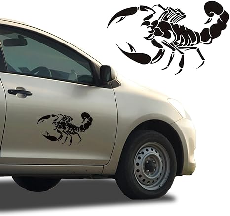 Scorpion Pattern Car Hood Decal, 3D Graphics Car Stickers, Black Personalized Car Hood Sticker, Self-Adhesive Vinyl Body Side Door Auto Stickers, Universal Sticker Decoration for Cars SUV - Scorpio Sticker for men