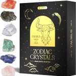 Wyspell Taurus Crystal Set - 6 Raw Taurus Crystals and Healing Stones - Zodiac Gifts for Women - Birthday Gifts for Women - Astrology Gifts for Women - Zodiac Crystal Set - Taurus Products for men
