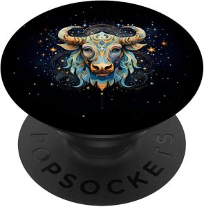 Taurus Zodiac Symbol | Astrological Sign | Star Aesthetic PopSockets Swappable PopGrip - Taurus for men