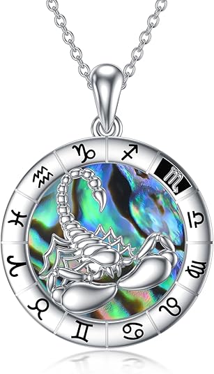 PELOVNY Zodiac Necklace 925 Sterlign Silver Constellation Pendant Astrology Horoscope Zodiac Sign Jewelry Christmas Birthday Gifts for Women Astrology Lovers - Scorpio Accessories for men