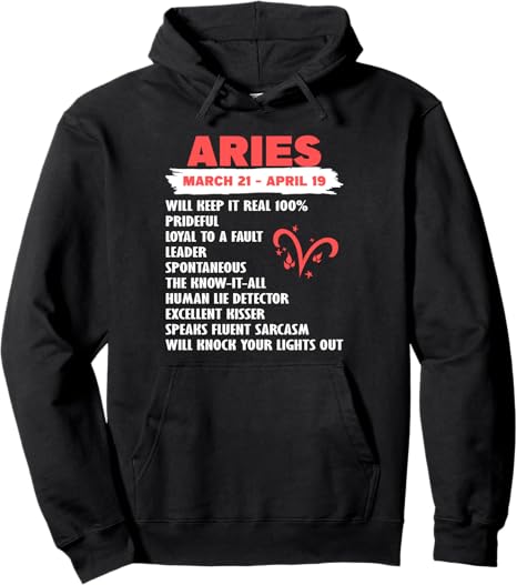 Zodiac Sign Aries Pullover Hoodie - Aries Hoodie for men