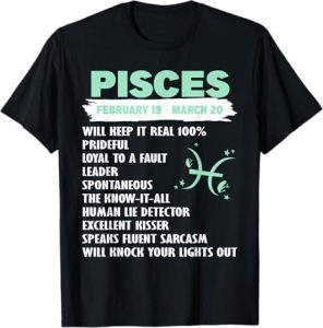 Zodiac Sign Pisces Gifts - Pisces T-Shirt for men