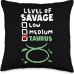 Zodiac Sign Taurus Throw Pillow - Taurus Pillow for men