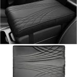 Ziciner Car Center Console Cover, Leather Memory Foam Armrest Cushion Protection Pad, Waterproof Hand Rest Pillow with Height Increase, Universal Accessory for Most Car (Black #Angel) - Aries Car Seat Cover for men