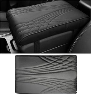 Ziciner Car Center Console Cover, Leather Memory Foam Armrest Cushion Protection Pad, Waterproof Hand Rest Pillow with Height Increase, Universal Accessory for Most Car (Black #Angel) - Aries Car Seat Cover for men