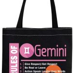 12 Zodiac Signs Gift Birthday Gifts for Women Top 10 Rules Of Zodiac Handle Bag Horoscope Tote Bag - Gemini Canvas for men